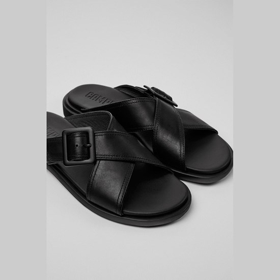 Camper Edy Flade Sandaler Dame Sort | DVQOEU560