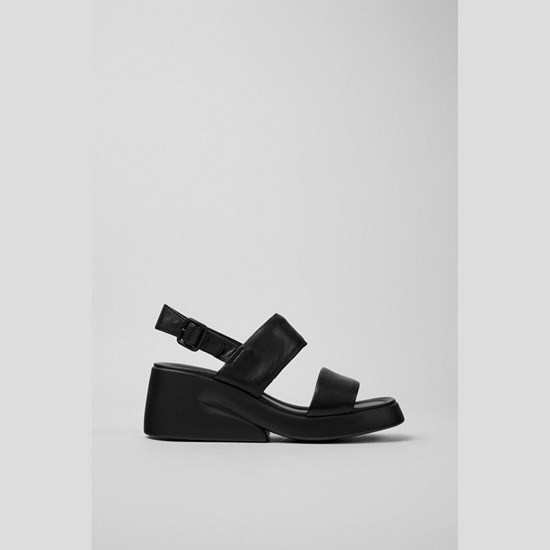 Camper Kaah Kilehæl Sandaler Dame Sort | PRFJSK048