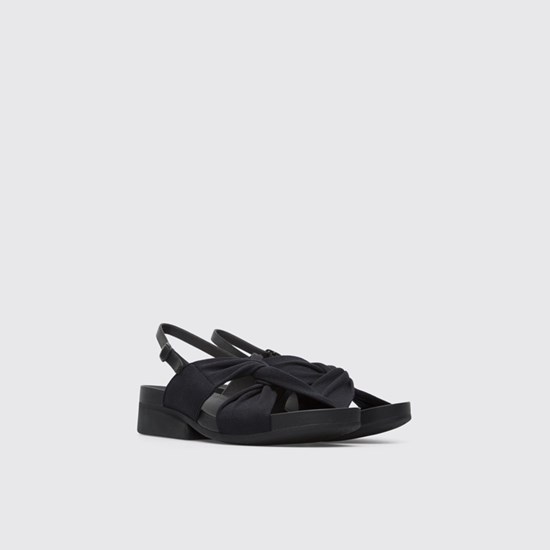 Camper Minikaah Kilehæl Sandaler Dame Sort | HWGBZN257