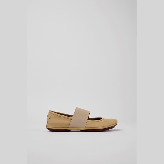 Camper Right Ballerina Sko Dame Beige | LAQGJM571