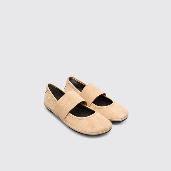 Camper Right Ballerina Sko Dame Beige | SJTNDO918