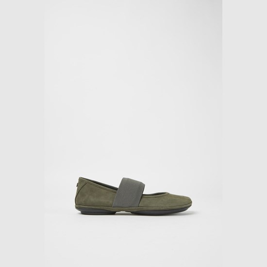 Camper Right Ballerina Sko Dame Grøn | FSHRUC590