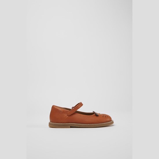Camper Twins Ballerina Sko Pige Brune | ROJNIC297