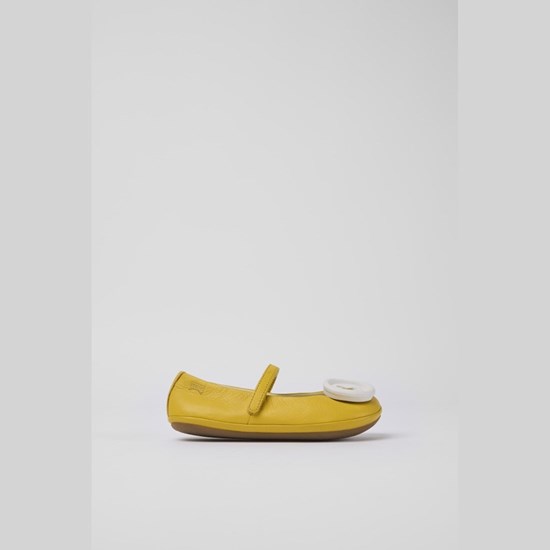Camper Twins Ballerina Sko Pige Gul | CFMXBE768