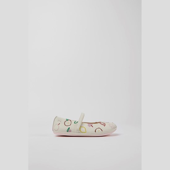 Camper Twins Ballerina Sko Pige Hvide | EOGZCH713