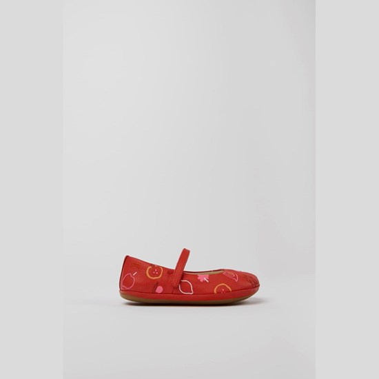 Camper Twins Ballerina Sko Pige Rød | SXHOEK549